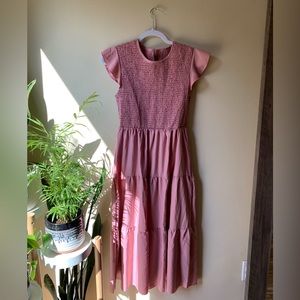 Dusty Rose/Blush MIDI Tiered Dress, size medium
